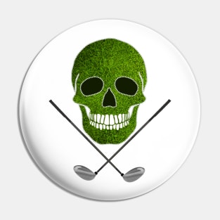 Skull and Golf Clubs Pin