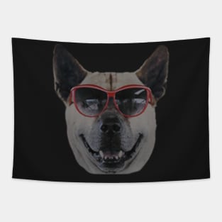 Dog wearing glasses Tapestry