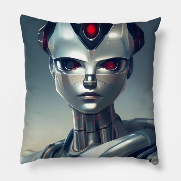 Titanium Robot Pillow by SmartPufferFish