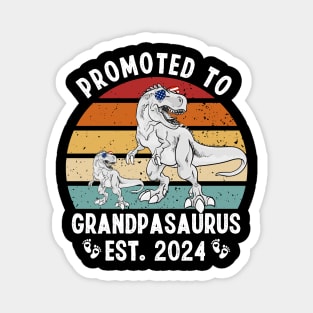 PROMOTED TO GRANDPASAURUS BABY ANNOUNCEMENT 2024 Magnet