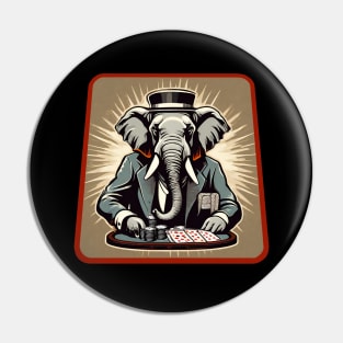 Elephant poker player Pin