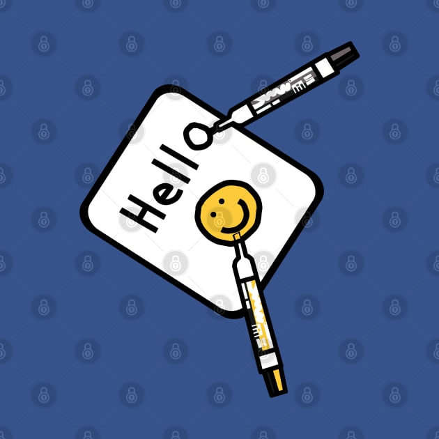 Hello Sign with Marker Pens by ellenhenryart