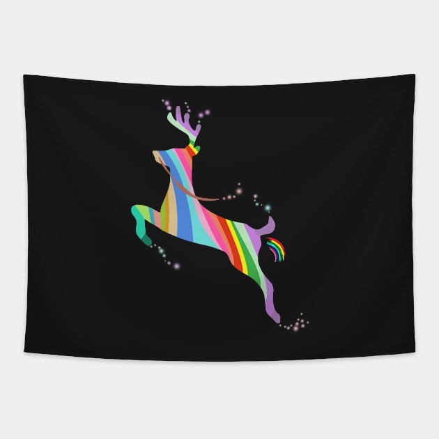 Deer Rainbow Animal Tapestry by malaqueen