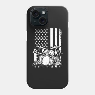 Drum Kit American Flag Drummer Musician Phone Case