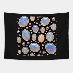 Gold and Cabochon Opal Seamless Pattern Tapestry