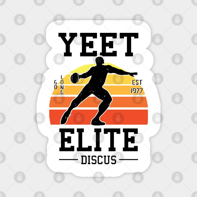 Yeet Elite Discus Athlete Retro Track N Field Athlete Magnet by atomguy