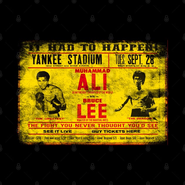 Muhammad Ali vs Bruce Lee (Poster distressed) by hauntedjack