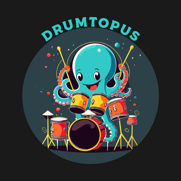 Drumming Octopus - drumtopuss by Kingrocker Clothing