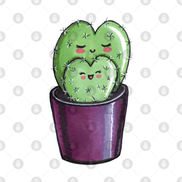 Cute cactus  mom by Pendientera