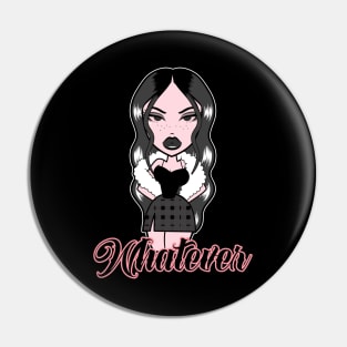 Whatever Girl Doll Black Out Heart v3 Pin