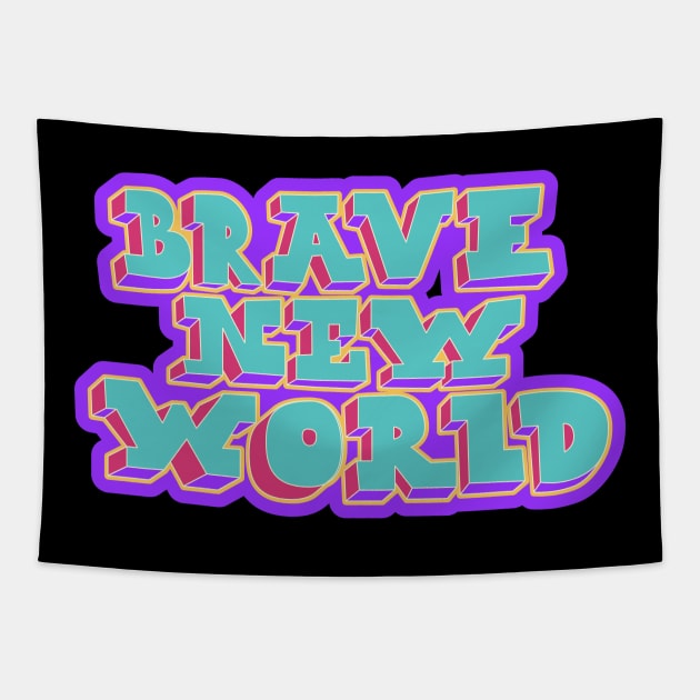 Brave New World - Huxley! Political and critical quotes. typography art. Tapestry by Boogosh