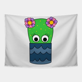 Cute Cactus Design #243: Pretty Cactus In Pot Tapestry