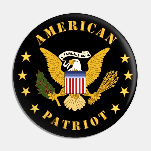 American Patriot w Color Eagle Center - Stars Pin by twix123844