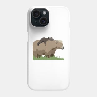 Brown Bear and Cub Phone Case