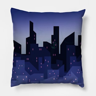 Cityscape dawn Pillow