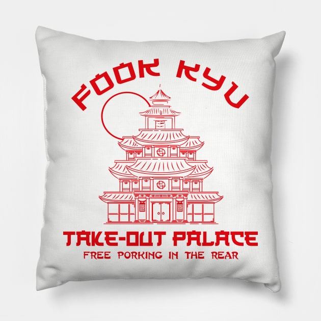 Chinese Takeout Fook Kyu Palace Pillow by Alema Art