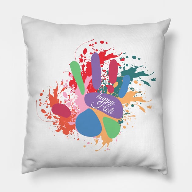 Happy Holi Festival Pillow by Bukitwgp