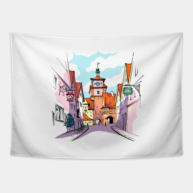 Rothenburg ob der Tauber, Germany Tapestry by kavalenkava