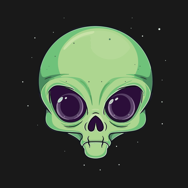 Green Alien Head by ORENOB