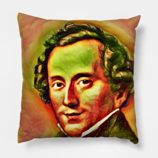 Felix Mendelssohn Snow Portrait | Felix Mendelssohn Artwork 15 Pillow