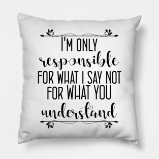 I'm only responsible for what i say, not for what you understand Pillow