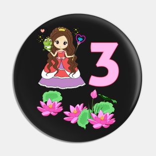 3rd birthday Princess Prince Frog Pin