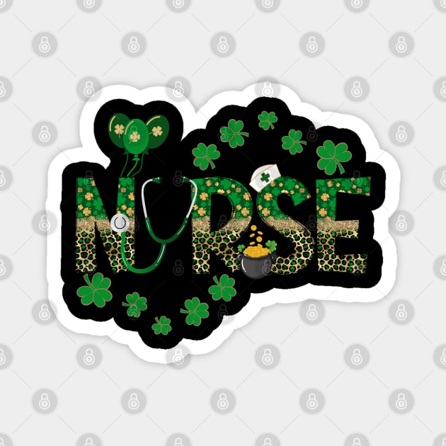 Nurse Stethoscope St. Patrick's Day Shamrock Magnet by jackofdreams22