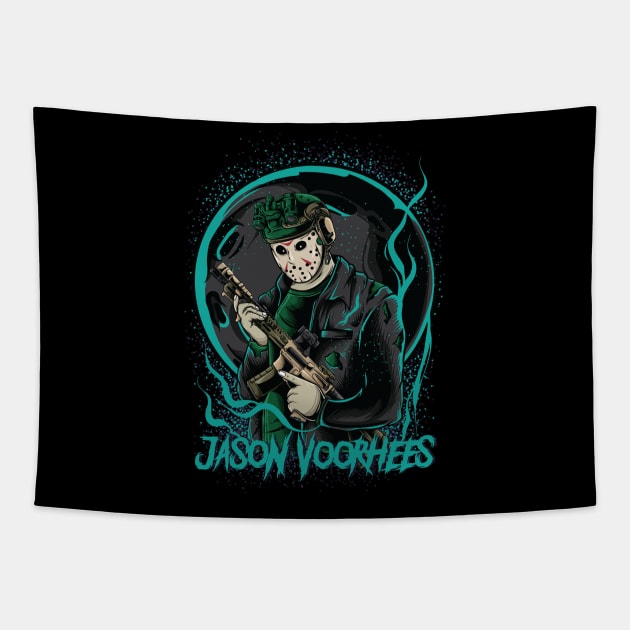 Jason Voorhees Friday The 13th Army Tapestry by Cholzar