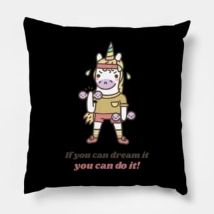 Funny unicorn workout T-Shirt Pillow