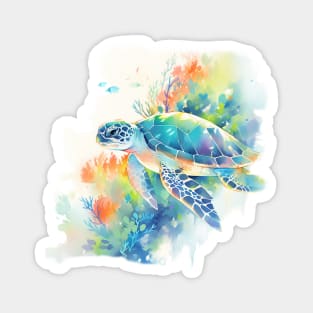 Water Color Sea Turtle Magnet