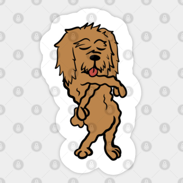 Goldendoodle Orange Justice Dance Goldendoodle Sticker