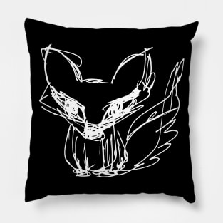 Fox Sketch (white ink) Pillow