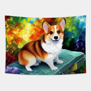 Corgi in the Garden Tapestry