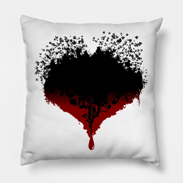 Heart of a Gamer Pillow by Hybrid Concepts Apparel