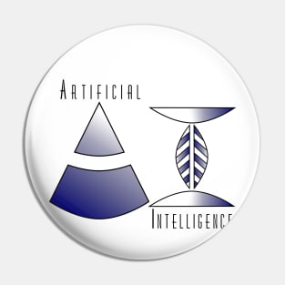 Artificial Intelligence | Geometric Letters Slogan White Pin