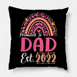 Promoted to Dad Est.2022 Rainbow Papa to Be New Papa Pillow