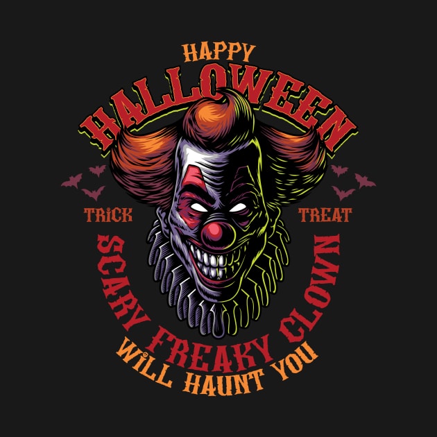 Halloween - Scary Freaky Clown Illustration by snapedsgn