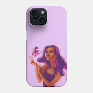 Girl with fish Phone Case