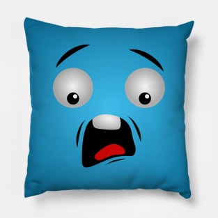 Cute Cartoon Face Emoji Shocked Expression Pillow