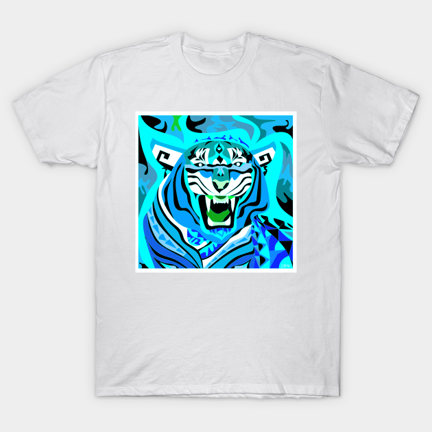 Discover lunar new year, the bengal tiger animal in china festival in blue - Lunar New Year - T-Shirt