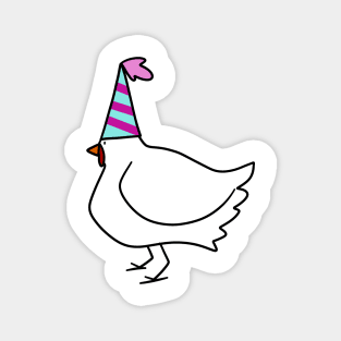 Party Hat Chicken Magnet