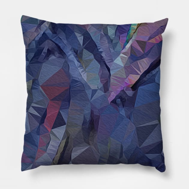Flowing triangles of color Pillow by puravidavisions