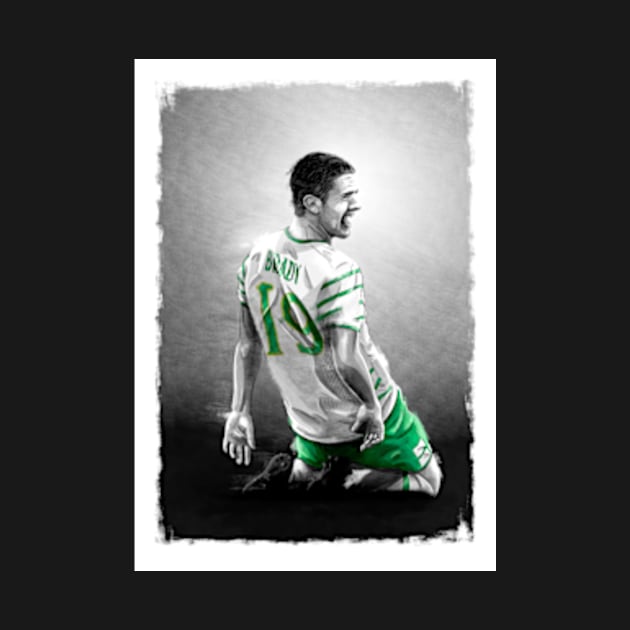 Robby Brady - Ireland Euro 2016 Football Artwork by barrymasterson