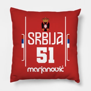 Boban Marjanovic Retro Serbia Euro Basketball Fan Art Pillow