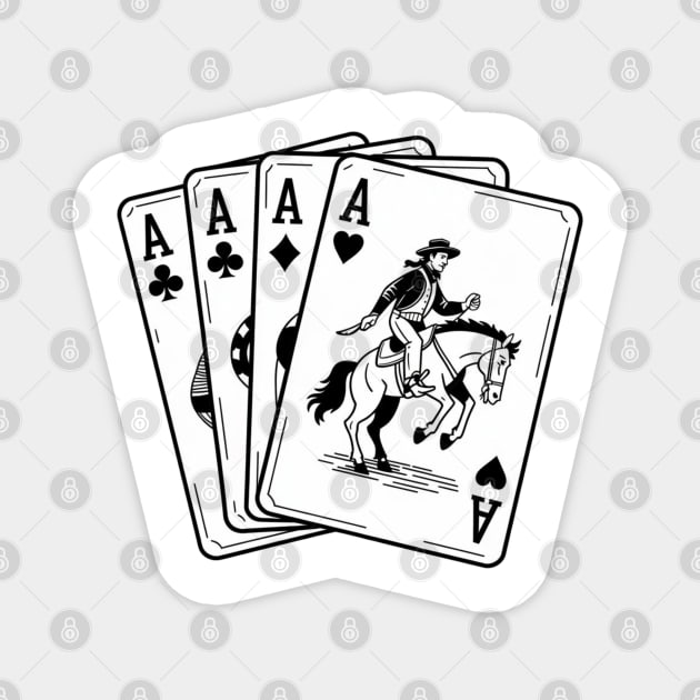 Ace Card Cowboy Poker Card Games Country Western Magnet by Creatifly Graphic Tees