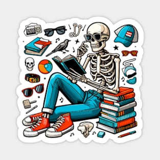 Smart Preppy Skeleton Magnet