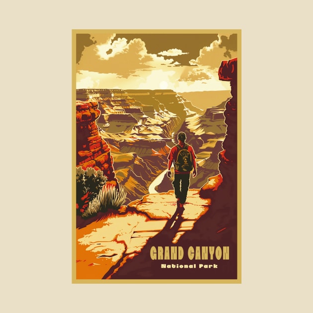 Grand Canyon National Park Vintage Travel Poster by GreenMary Design