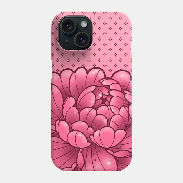 cute pink peony with wallpaper background Phone Case by weilertsen