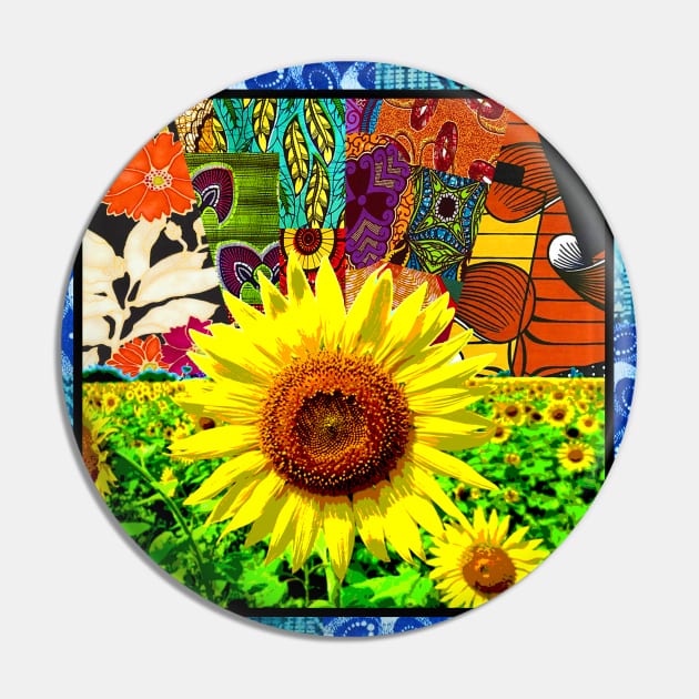 Sunflower Blue Pin by artbyomega