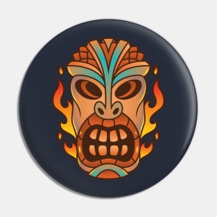 Funny Tribal Tiki Head Pin